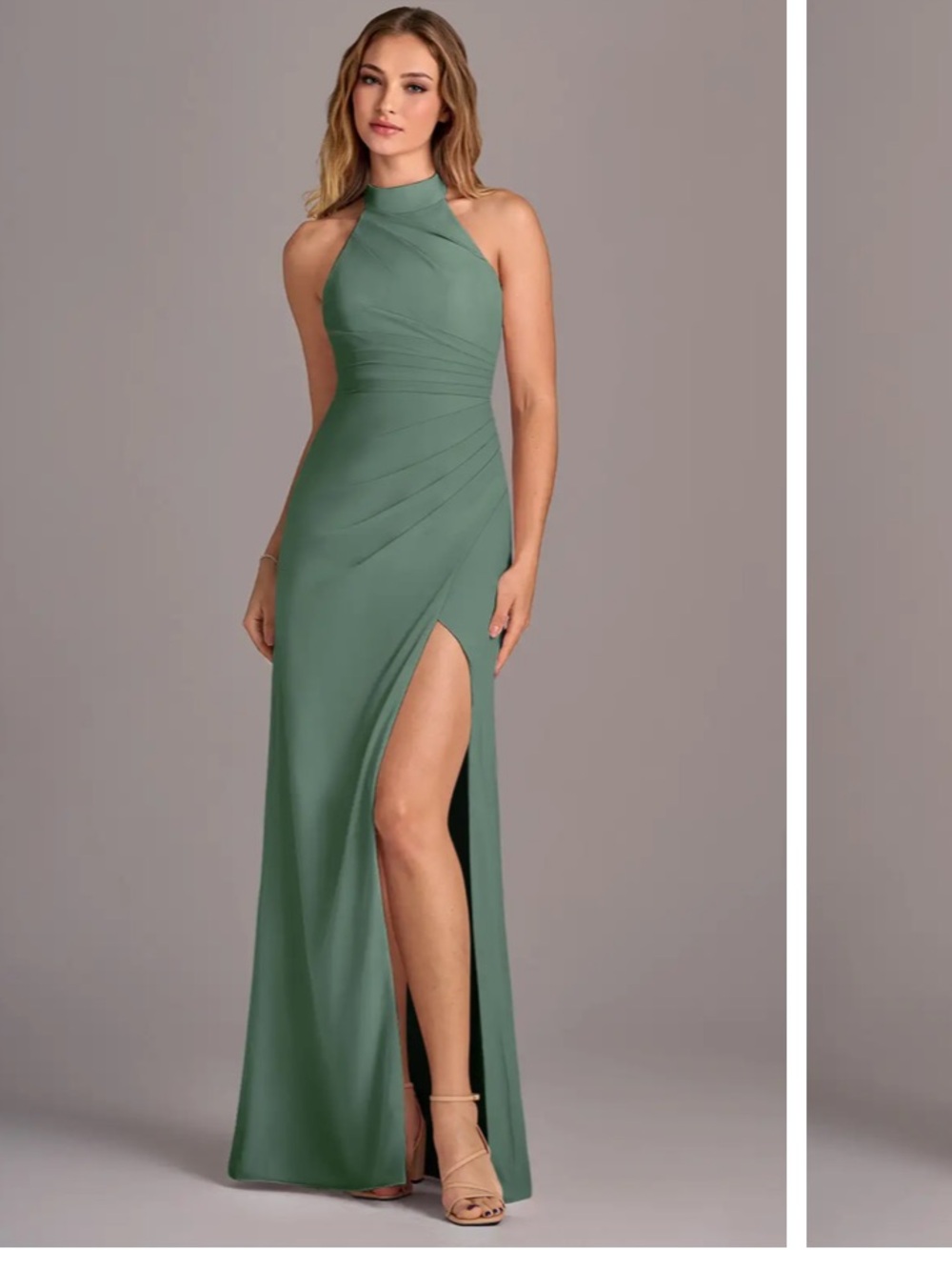 Azazie “jemma” bridesmaid dress in eucalyptus